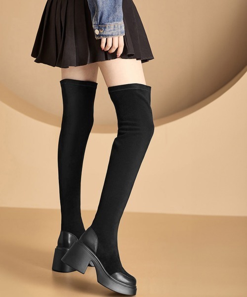 Miniministore（ミニミニストア）の「ニーハイブーツ レディース ロングブーツ（ブーツ・レディース・ブラック・22.5cm/23.5cm/24.5cm/23.0cm/24.0cm）」の16枚目の写真