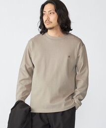 【WEB限定】SHIPS:〈抗菌防臭〉ワンポイントロゴ ハイゲージバーズアイ ダブルフェイス 長袖Tシャツ