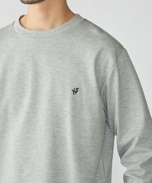 【WEB限定】SHIPS:〈抗菌防臭〉ワンポイントロゴ ハイゲージバーズアイ ダブルフェイス 長袖Tシャツ