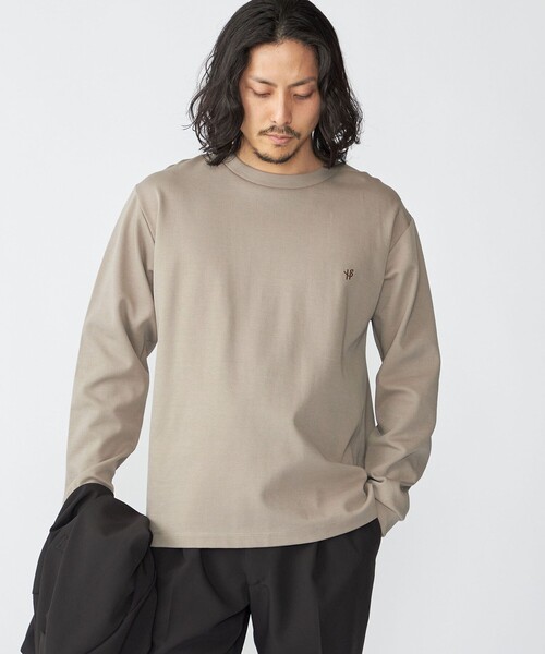 SHIPS(シップス)の「【WEB限定】SHIPS:〈抗菌防臭〉ワンポイントロゴ ハイゲージバーズアイ ダブルフェイス 長袖Tシャツ(Tシャツ/カットソー・メンズ・グレー/ネイビー/オフホワイト/ベージュ・SMALL/X-LARGE/LARGE/MEDIUM)」の17枚目の写真