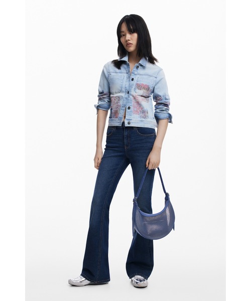 Desigual（デシグアル）の「REPRISE ATENEA MESH CASCAIS メッシュパネル クレセントバッグ（ショルダーバッグ・レディース・ホワイト/ブルー・FREE）」の10枚目の写真