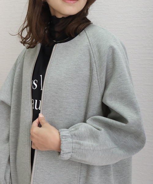 libelle more（リベル モア）の「ダンボールポンチ ノーカラーギャザーブルゾン（ブルゾン・レディース・杢グレー/ネイビー/ベージュ/ブラック/アイボリー・L/M）」の22枚目の写真