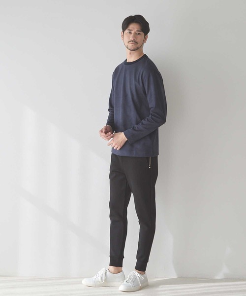 UNION STATION（ユニオンステーション）の「フェイクスウェードエンボス加工スウェット（スウェット・メンズ・ネイビー/オフホワイト・M/L/LL）」の7枚目の写真