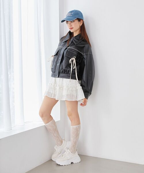 MAJESTIC LEGON（マジェスティックレゴン）の「ロゴデニムキャップ（キャップ・レディース・ネイビー/サックスブルー・FREE）」の3枚目の写真