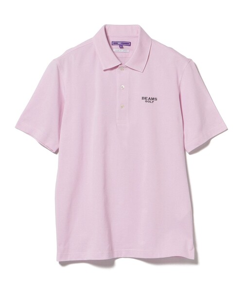BEAMS GOLF ポロシャツ XL 紫色 セール】PURPLE LABEL / 襟裏ロゴ シャンブレー鹿の子