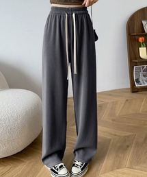 セミワイドパンツ レディースウエストゴム