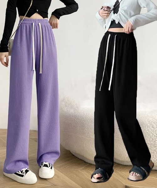 Miniministore(ミニミニストア)の「セミワイドパンツ レディースウエストゴム(スラックス・レディース・ダークベージュ/ブラック/ラベンダー/ピンク/アイボリー/ダークグレー・FREE)」の7枚目の写真
