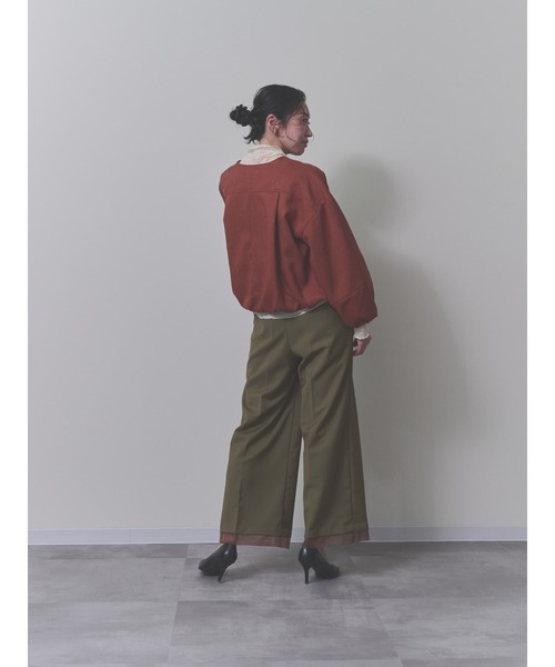 DOLLUPOOPS(ドールアップウップス)の「【定番オケージョンアイテム】ポケットチュールフリルモチーフブルゾン(ブルゾン・レディース・チャコールグレー/レンガ/ブラック・38)」の6枚目の写真