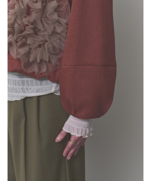 DOLLUPOOPS(ドールアップウップス)の「【定番オケージョンアイテム】ポケットチュールフリルモチーフブルゾン(ブルゾン・レディース・チャコールグレー/レンガ/ブラック・38)」の11枚目の写真