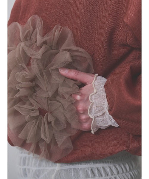 DOLLUPOOPS(ドールアップウップス)の「【定番オケージョンアイテム】ポケットチュールフリルモチーフブルゾン(ブルゾン・レディース・チャコールグレー/レンガ/ブラック・38)」の15枚目の写真