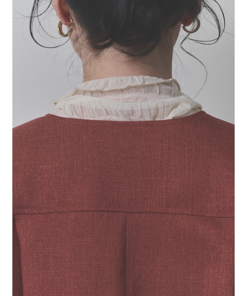 DOLLUPOOPS(ドールアップウップス)の「【定番オケージョンアイテム】ポケットチュールフリルモチーフブルゾン(ブルゾン・レディース・チャコールグレー/レンガ/ブラック・38)」の16枚目の写真