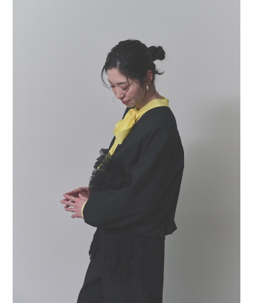 ☆新品未使用タグ付き☆ DOUDOU アイボリー チュールレースブルゾン WEB限定】チュールレースブルゾン（その他アウター）｜DouDou
