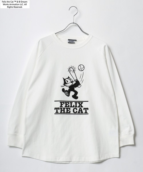 THE FELiX（フェリクス）の「FELIX THE CAT/フィリックス・ザ・キャット キャラクター ヴィンテージライク フロント バックプリント ラグランロンT レディース メンズ（Tシャツ/カットソー・レディース・チャコール/オフホワイト/ホワイト系その他2/ホワイト系その他/グレー系その他・LL/L/M）」の12枚目の写真