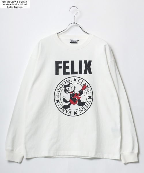 THE FELiX（フェリクス）の「FELIX THE CAT/フィリックス・ザ・キャット キャラクター ヴィンテージライク フロント バックプリント ラグランロンT レディース メンズ（Tシャツ/カットソー・レディース・チャコール/オフホワイト/ホワイト系その他2/ホワイト系その他/グレー系その他・LL/L/M）」の9枚目の写真