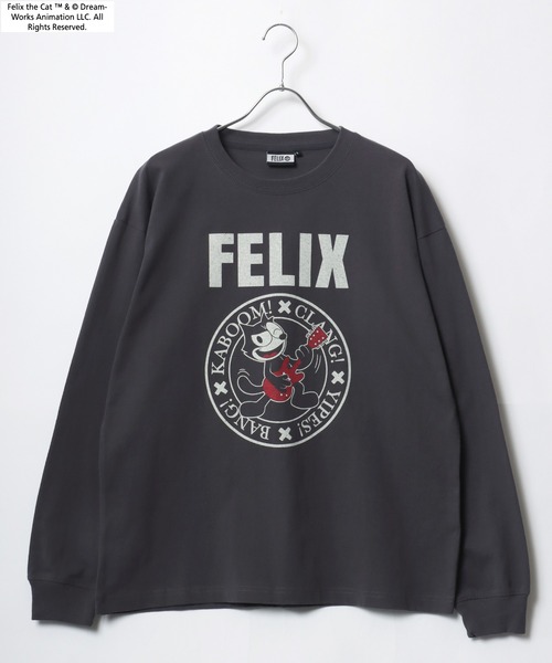 THE FELiX（フェリクス）の「FELIX THE CAT/フィリックス・ザ・キャット キャラクター ヴィンテージライク フロント バックプリント ラグランロンT レディース メンズ（Tシャツ/カットソー・レディース・チャコール/オフホワイト/ホワイト系その他2/ホワイト系その他/グレー系その他・LL/L/M）」の11枚目の写真