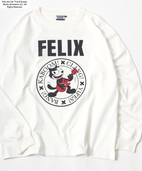 THE FELiX（フェリクス）の「FELIX THE CAT/フィリックス・ザ・キャット キャラクター ヴィンテージライク フロント バックプリント ラグランロンT レディース メンズ（Tシャツ/カットソー・レディース・チャコール/オフホワイト/ホワイト系その他2/ホワイト系その他/グレー系その他・LL/L/M）」の16枚目の写真