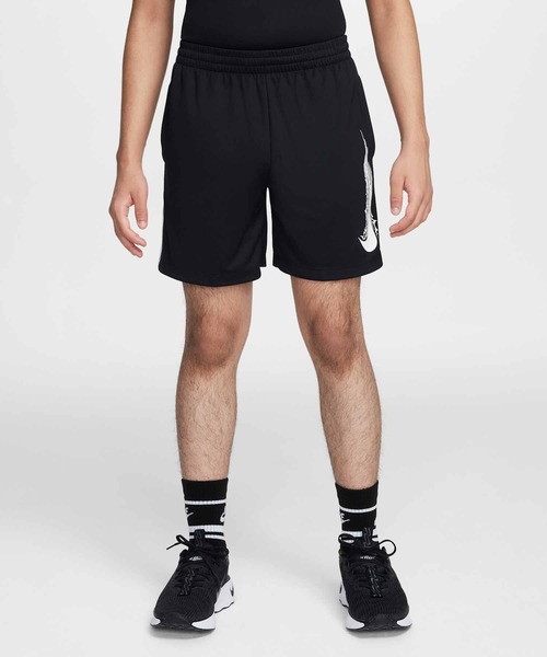 NIKE(ナイキ)の「ナイキ マルチ ジュニア (ボーイズ) Dri-FIT ショートパンツ / Nike Multi Big Kids' (Boys') Dri-FIT Shorts HF9121-010 Black(その他パンツ・キッズ・ブラック・160/150/140/170/130)」の1枚目の写真