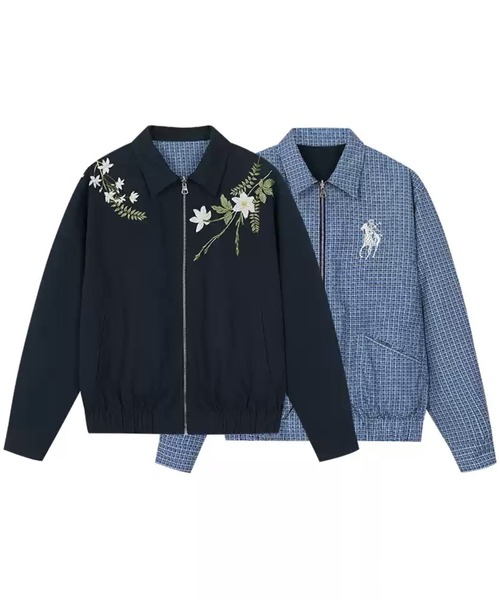 Harsh and Cruel 刺繍ロゴ  ユニセックス ジャケット レトロ Harsh and Cruel 刺繍ロゴ ユニセックス ジャケット レトロ