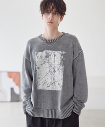 フェード加工 クルーネック」に該当するニット/セーター（コットン 