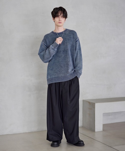 タグ付き　BODHI エキストラライトクルーネック　ニット　size2 セール】【25AW】ピグメント加工/箔プリント天竺編みクルーネック