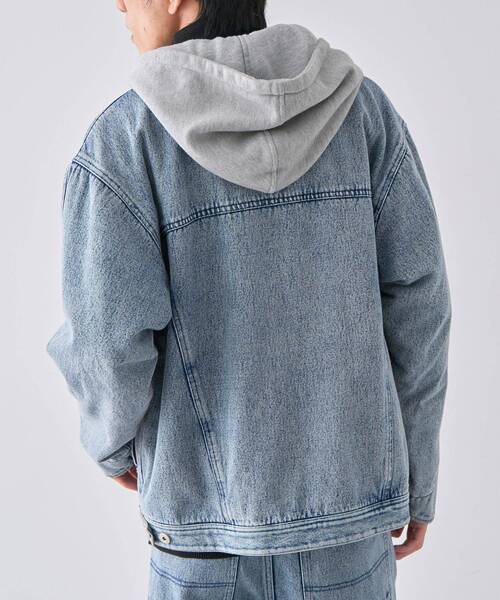 CRAFT STANDARD BOUTIQUE（クラフトスタンダードブティック）の「レイヤードデニムジャケット（テーラードジャケット・メンズ・インディゴブルー/ブラック・M/L/XL）」の6枚目の写真