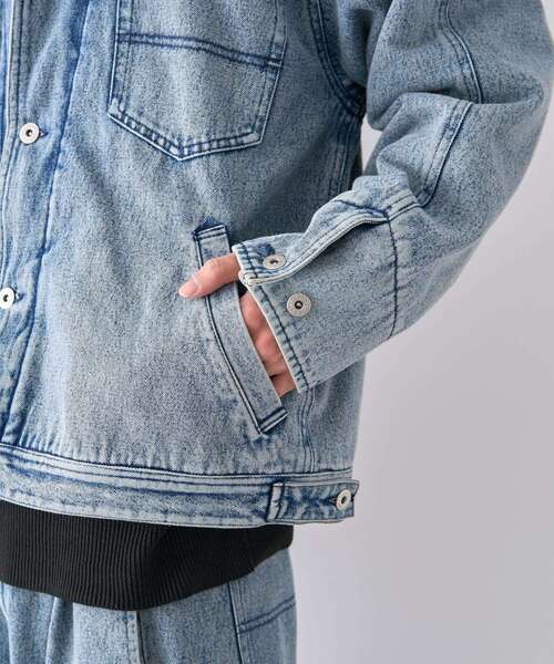CRAFT STANDARD BOUTIQUE（クラフトスタンダードブティック）の「レイヤードデニムジャケット（テーラードジャケット・メンズ・インディゴブルー/ブラック・M/L/XL）」の9枚目の写真