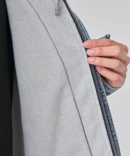 CRAFT STANDARD BOUTIQUE（クラフトスタンダードブティック）の「レイヤードデニムジャケット（テーラードジャケット・メンズ・インディゴブルー/ブラック・M/L/XL）」の10枚目の写真