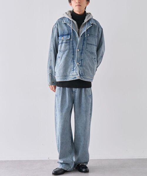 CRAFT STANDARD BOUTIQUE（クラフトスタンダードブティック）の「レイヤードデニムジャケット（テーラードジャケット・メンズ・インディゴブルー/ブラック・M/L/XL）」の11枚目の写真