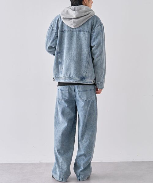 CRAFT STANDARD BOUTIQUE（クラフトスタンダードブティック）の「レイヤードデニムジャケット（テーラードジャケット・メンズ・インディゴブルー/ブラック・M/L/XL）」の13枚目の写真