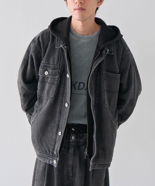 CRAFT STANDARD BOUTIQUE（クラフトスタンダードブティック）の「レイヤードデニムジャケット（テーラードジャケット・メンズ・インディゴブルー/ブラック・M/L/XL）」の17枚目の写真