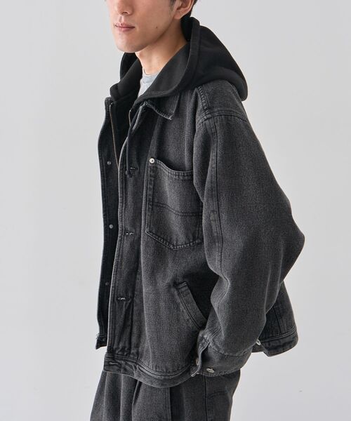 CRAFT STANDARD BOUTIQUE（クラフトスタンダードブティック）の「レイヤードデニムジャケット（テーラードジャケット・メンズ・インディゴブルー/ブラック・M/L/XL）」の18枚目の写真