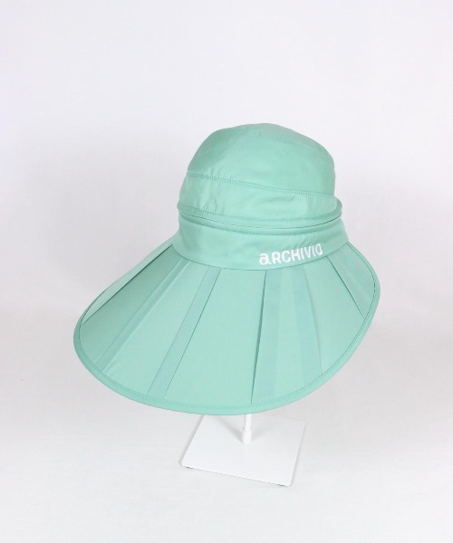 archivio アルチビオ　撥水　2way 帽子　バイザー　キャップ　防水　黒 ボーダーリボン撥水キャップ|アルチビオ - ゴルフウェアや婦人服通販