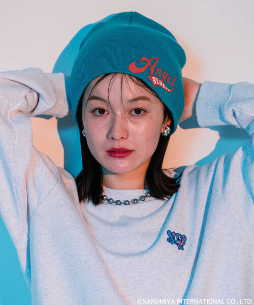 FREAK'S STORE(フリークスストア)の「ナルミヤキャラクターズ × FREAK'S STORE/ナルミヤキャラクターズ ナルミヤキャラクターズ ビーニー/ニット帽(ニットキャップ/ビーニー・レディース・ナチュラル/ピンク/サックスブルー・ONE SIZE)」の2枚目の写真