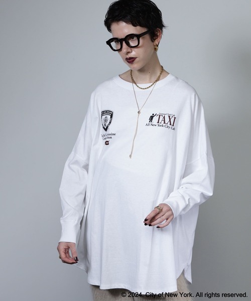 【今季・新品未使用】定価9千円・ROSE BUDローズバッド・クレオルム・ロンＴ ROSE BUD tシャツ (CREOLME)グラフィックロングTシャツ