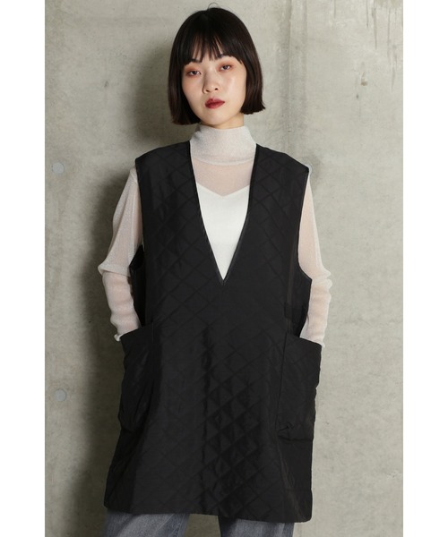 CHIGNON(シニヨン)の「(CHIGNON)Aラインキルトチュニック(チュニック・レディース・ブラック/ホワイト・ONE SIZE)」の2枚目の写真