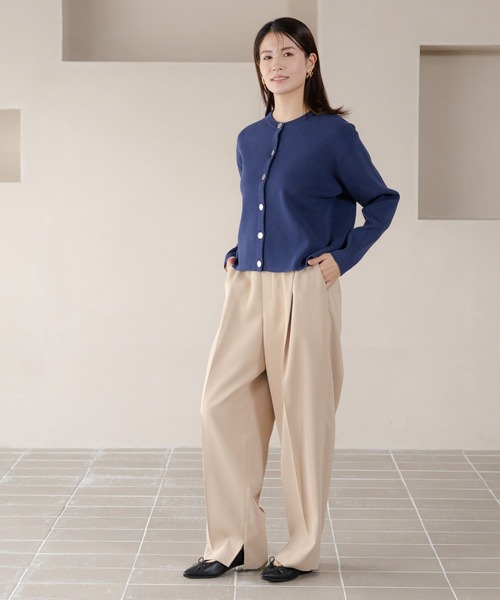 Elura（エルーラ）の「こなれクルーネックカーディガン/289177（カーディガン/ボレロ・レディース・ライトイエロー/ネイビー/ライトベージュ・FREE）」の9枚目の写真