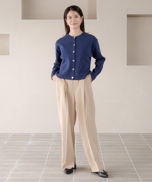 Elura（エルーラ）の「こなれクルーネックカーディガン/289177（カーディガン/ボレロ・レディース・ライトイエロー/ネイビー/ライトベージュ・FREE）」の10枚目の写真