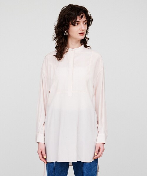 cloenc（クロエンス）の「【手洗い可】シャイニーリボンブラウス（シャツ/ブラウス・レディース・ピンク/ライトグリーン/アイボリー・02）」の3枚目の写真