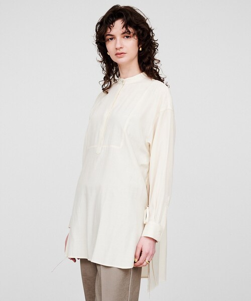 cloenc（クロエンス）の「【手洗い可】シャイニーリボンブラウス（シャツ/ブラウス・レディース・ピンク/ライトグリーン/アイボリー・02）」の2枚目の写真