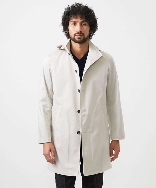 MICHEL KLEIN HOMME (ミッシェルクランオム)の「フード付きスタントカラーコート(ステンカラーコート・メンズ・ライトグレー/ブラック/ブルー・MEDIUM/LARGE/X-LARGE)」の4枚目の写真