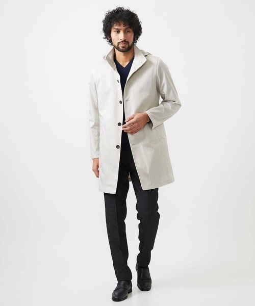 MICHEL KLEIN HOMME (ミッシェルクランオム)の「フード付きスタントカラーコート(ステンカラーコート・メンズ・ライトグレー/ブラック/ブルー・MEDIUM/LARGE/X-LARGE)」の5枚目の写真