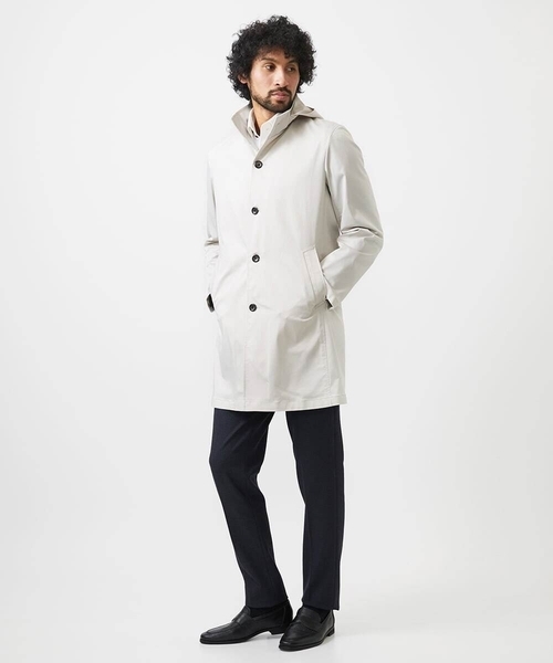 MICHEL KLEIN HOMME (ミッシェルクランオム)の「フード付きスタントカラーコート(ステンカラーコート・メンズ・ライトグレー/ブラック/ブルー・MEDIUM/LARGE/X-LARGE)」の7枚目の写真