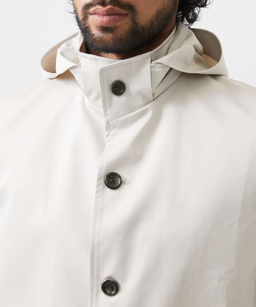 MICHEL KLEIN HOMME (ミッシェルクランオム)の「フード付きスタントカラーコート(ステンカラーコート・メンズ・ライトグレー/ブラック/ブルー・MEDIUM/LARGE/X-LARGE)」の10枚目の写真