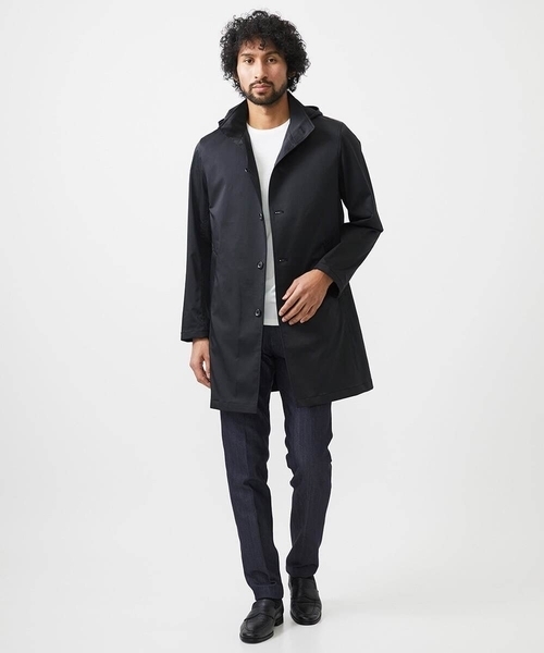 MICHEL KLEIN HOMME (ミッシェルクランオム)の「フード付きスタントカラーコート(ステンカラーコート・メンズ・ライトグレー/ブラック/ブルー・MEDIUM/LARGE/X-LARGE)」の20枚目の写真