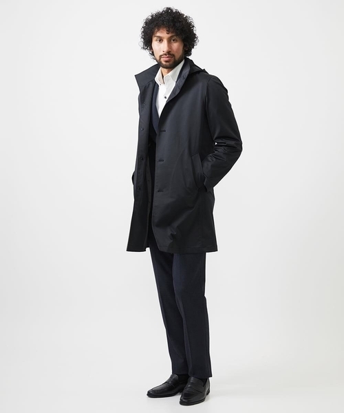 MICHEL KLEIN HOMME (ミッシェルクランオム)の「フード付きスタントカラーコート(ステンカラーコート・メンズ・ライトグレー/ブラック/ブルー・MEDIUM/LARGE/X-LARGE)」の21枚目の写真
