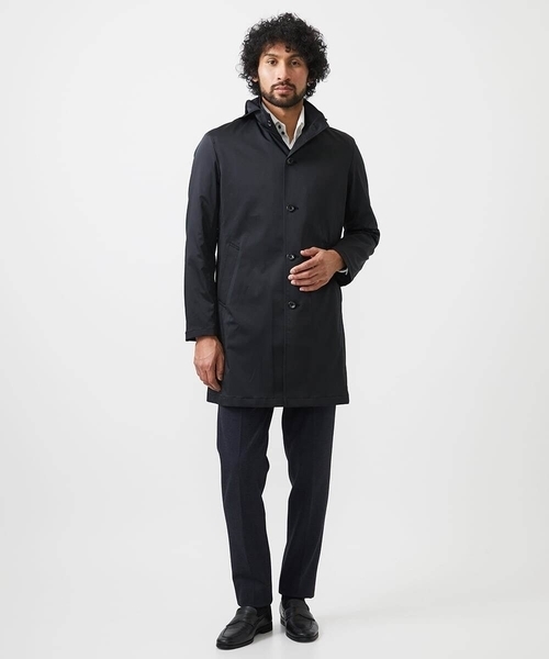 MICHEL KLEIN HOMME (ミッシェルクランオム)の「フード付きスタントカラーコート(ステンカラーコート・メンズ・ライトグレー/ブラック/ブルー・MEDIUM/LARGE/X-LARGE)」の22枚目の写真