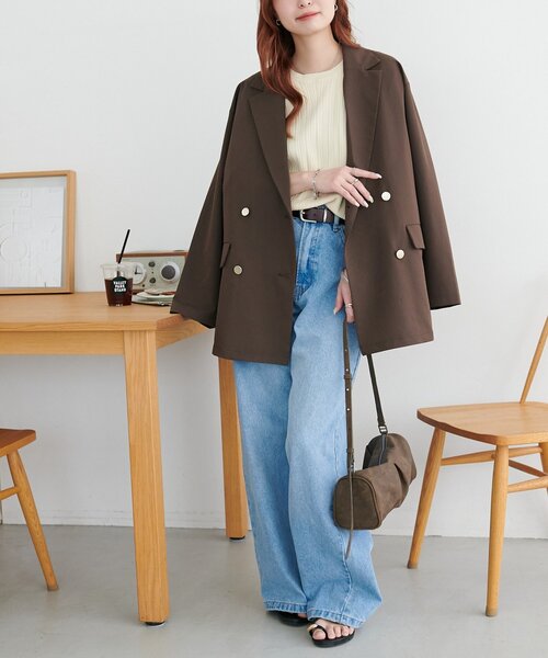 DISCOAT(ディスコート)の「【新色追加!/オンオフ使える◎】金釦テーラードジャケット《WEB限定》(テーラードジャケット・レディース・ブラック/ベージュ/グレー/カーキ/ライトベージュ/アイボリー/ブラウン・FREE)」の11枚目の写真