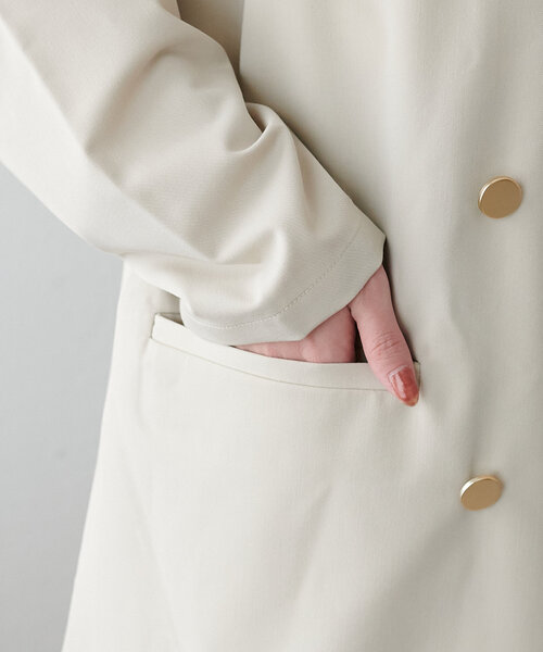 DISCOAT(ディスコート)の「【新色追加!/オンオフ使える◎】金釦テーラードジャケット《WEB限定》(テーラードジャケット・レディース・ブラック/ベージュ/グレー/カーキ/ライトベージュ/アイボリー/ブラウン・FREE)」の15枚目の写真