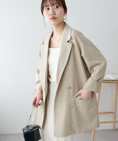 DISCOAT(ディスコート)の「【新色追加!/オンオフ使える◎】金釦テーラードジャケット《WEB限定》(テーラードジャケット・レディース・ブラック/ベージュ/グレー/カーキ/ライトベージュ/アイボリー/ブラウン・FREE)」の20枚目の写真