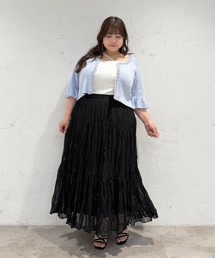 大きいサイズ】ドロストスパンコールニットプルオーバー（ニット